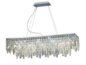 Maddison Polished Chrome Crystal Ceiling Lights Diyas Linear Crystal Fittings